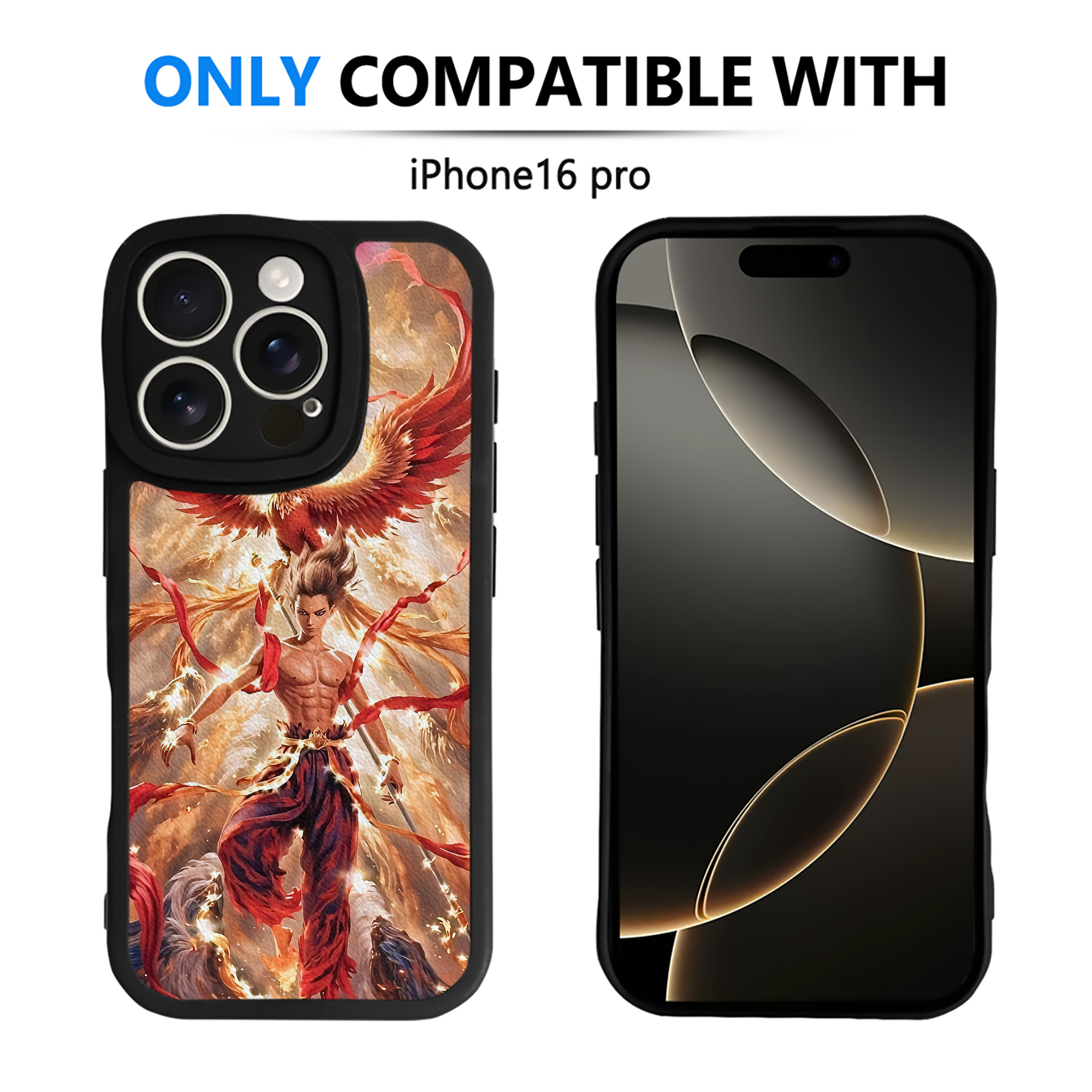 （画像用） Ne Zha 2 ナタ 魔童の大暴れ 【iPhone 16シリーズ対応】シリコンスマホケース（レザー調） 材質：シリコン